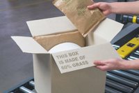 Sustainable Packaging Products in box made of grass