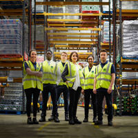 Bunzl Staff In High Vis In Warehouse