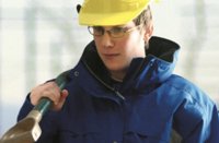 Workmen with hard hats on