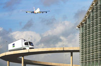 Lorry on overpass