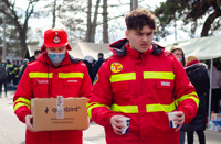 Distributing Aid On The Siret Border, Romania