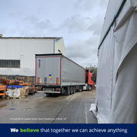 A Truck Full Of Supplies Leaves Bunzl Healthcare, Enfield, UK