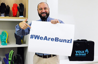 Man with we are Bunzl sign