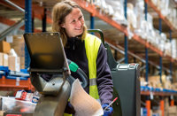 Warehouse Worker Checking Inventory