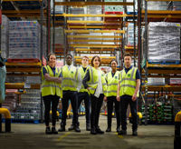 Bunzl Staff In High Vis In Warehouse