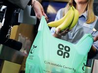 A Compostable Carrier Bag Supplied To The Coop By Bunzl Retail Supplies